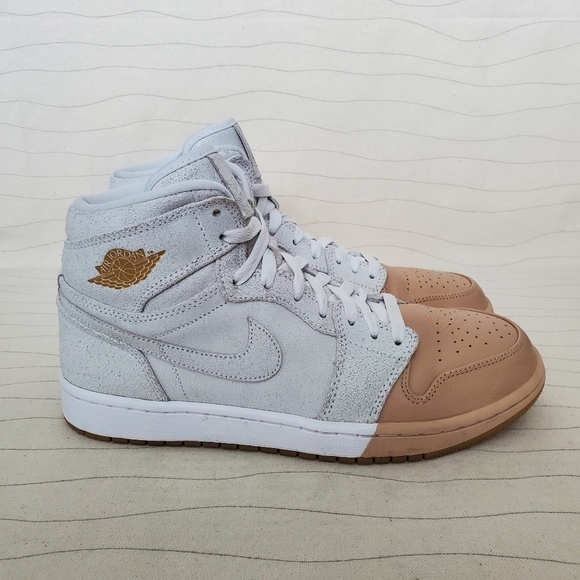 Nike Womens Air Jordan 1 High Retro Premium Dipped Toe Sneakers AH7389-107 Sz 10 - Picture 1 of 14